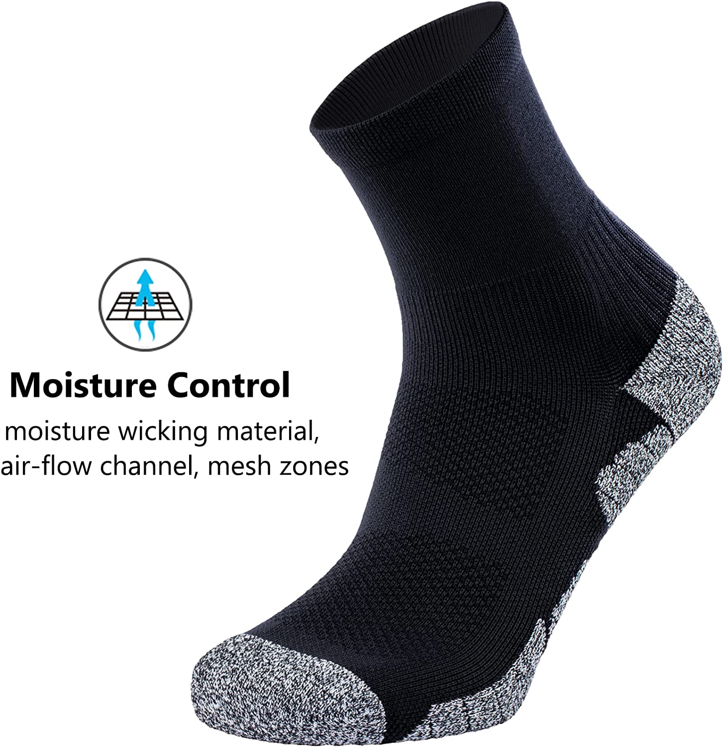 CWVLC Compression Athletic Quarter Socks Cushioned (4-Pair) for Men Women Kids - Image 5